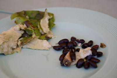 High angle view of meal served in plate