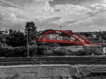 Railroad tracks against sky