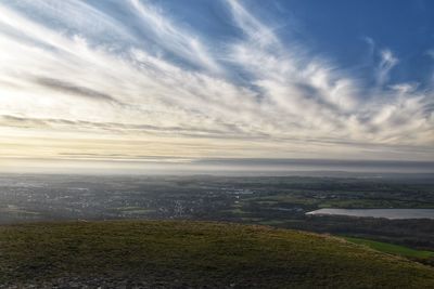 High angle view of landscape against sky