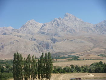 Scenic view of landscape against clear sky