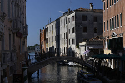 Bridge over canal in city