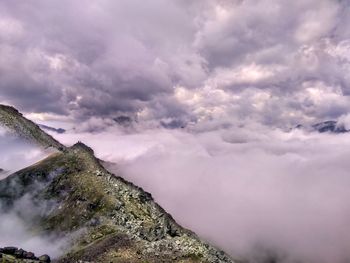 Mountain peaks over sea of clouds