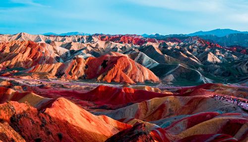 Panoramic view of mountain range