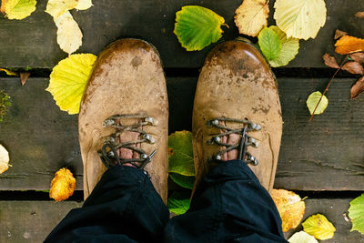 Low section of person standing on ground