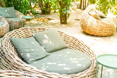 Close-up of wicker basket