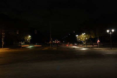 Empty road at night