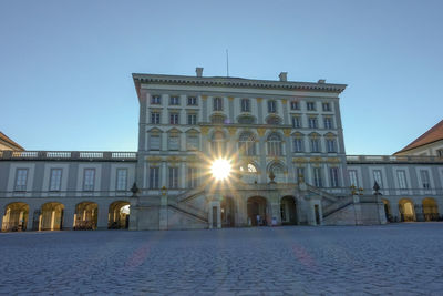 View of building against clear blue sky