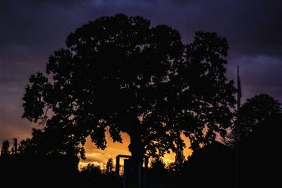 High section of silhouette trees against the sky