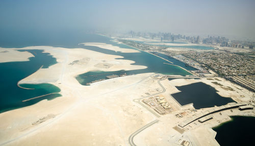 Aerial view of sea from airplane