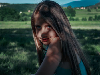 Portrait of a girl smiling