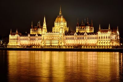 Illuminated city at night