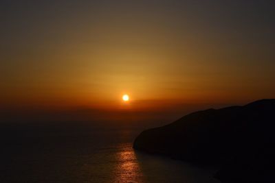 Scenic view of sea at sunset