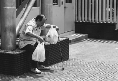 Man sitting outdoors