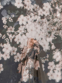Malang, indonesia 7 january 2021 - girl on floral background