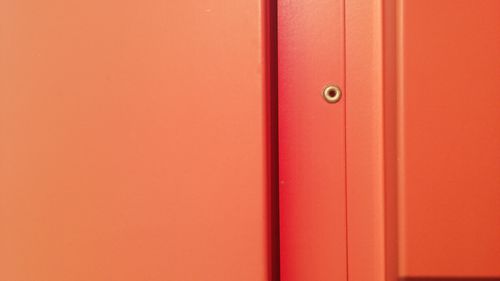 Close-up of red door