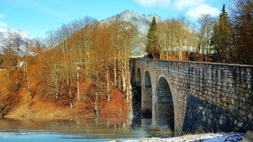 Bridge over river against sky