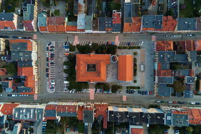 Cityscape of small european town, aerial view