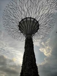 Low angle view of silhouette bare tree against sky