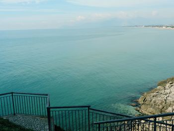 High angle view of sea against sky