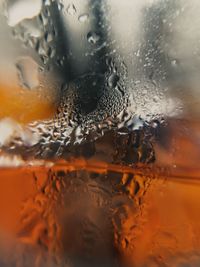 Full frame shot of wet glass