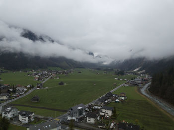 High angle view of landscape against sky