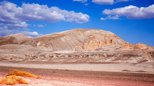 Rock formations on landscape against sky