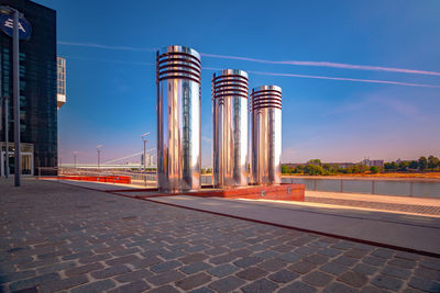 Panoramic view of building against blue sky