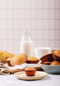 Close-up of cookies in plate on table