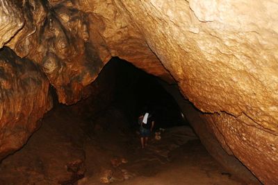 Full length of woman in cave