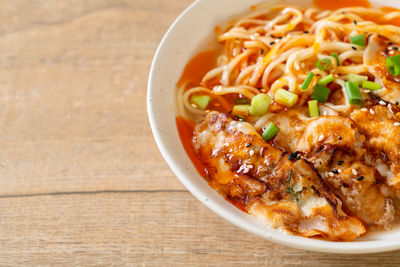 Close-up of food in bowl on table