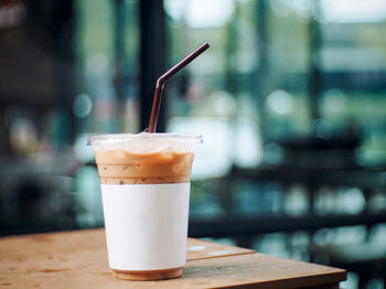 Close-up of coffee on table in cafe