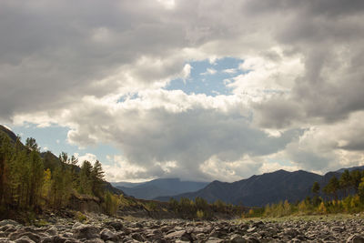 Scenic view of mountains against sky