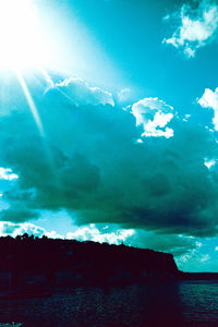 Scenic view of sea against sky on sunny day