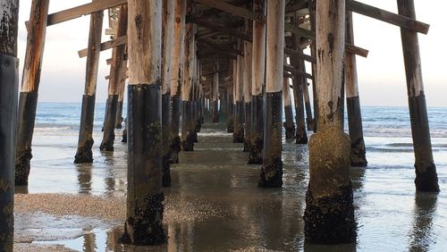 View of pier in sea