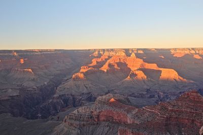 Scenic view of mountains against clear sky