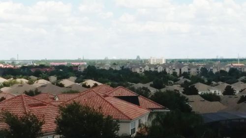 High angle shot of townscape