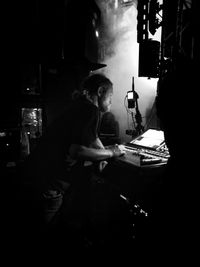 Man sitting on stage