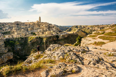 Scenic view of rock formations against sky