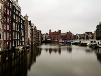 Canal passing through city buildings