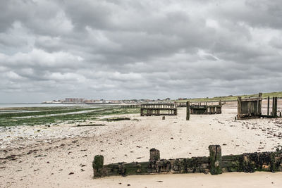 Scenic view of beach against sky