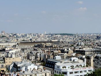 High angle view of townscape against sky