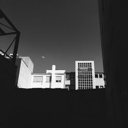 Low angle view of building against clear sky