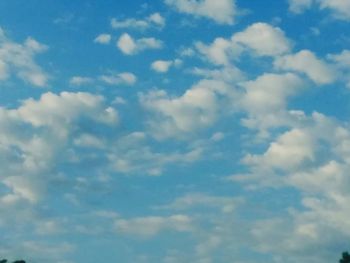 Low angle view of clouds in blue sky