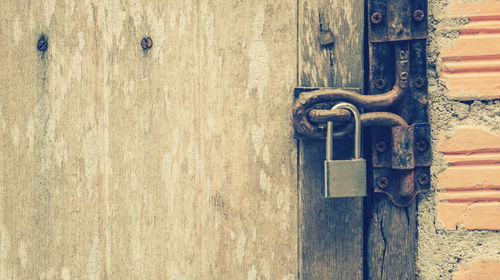 Close-up of closed door