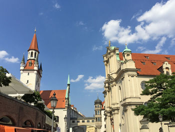 Low angle view of historic buildings against sky