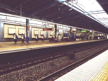 Train at railroad station platform