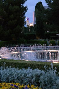 Built structure with trees in foreground