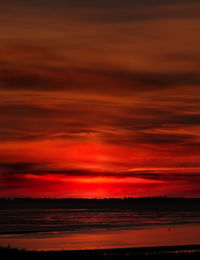 Scenic view of dramatic sky during sunset
