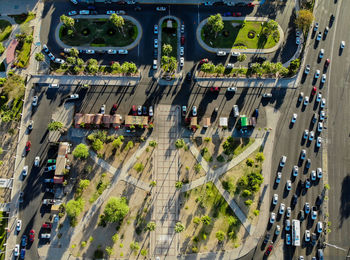 High angle view of traffic on city street