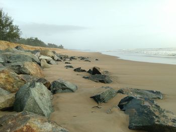 Scenic view of beach against sky